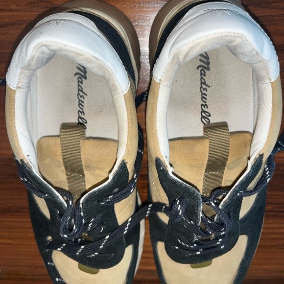 Madewell Kickoff Trainer Sneakers in Leather and Suede MA584 Navy Tan 9 - Picture 9 of 13